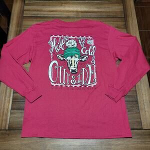 Girlie Girl Originals LS Maroon Tee "Heifer It's Cold Outside" - Size Large